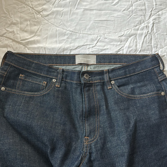 Everlane -The Organic Cotton Slim-Fit Jean. 35x32. Dark Indigo - Picture 5 of 8